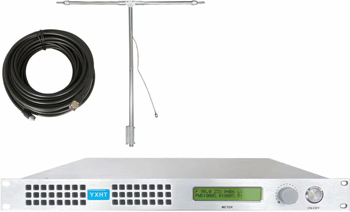 150W Long Range FM Broadcast Transmitter with Antenna Cable Z515770