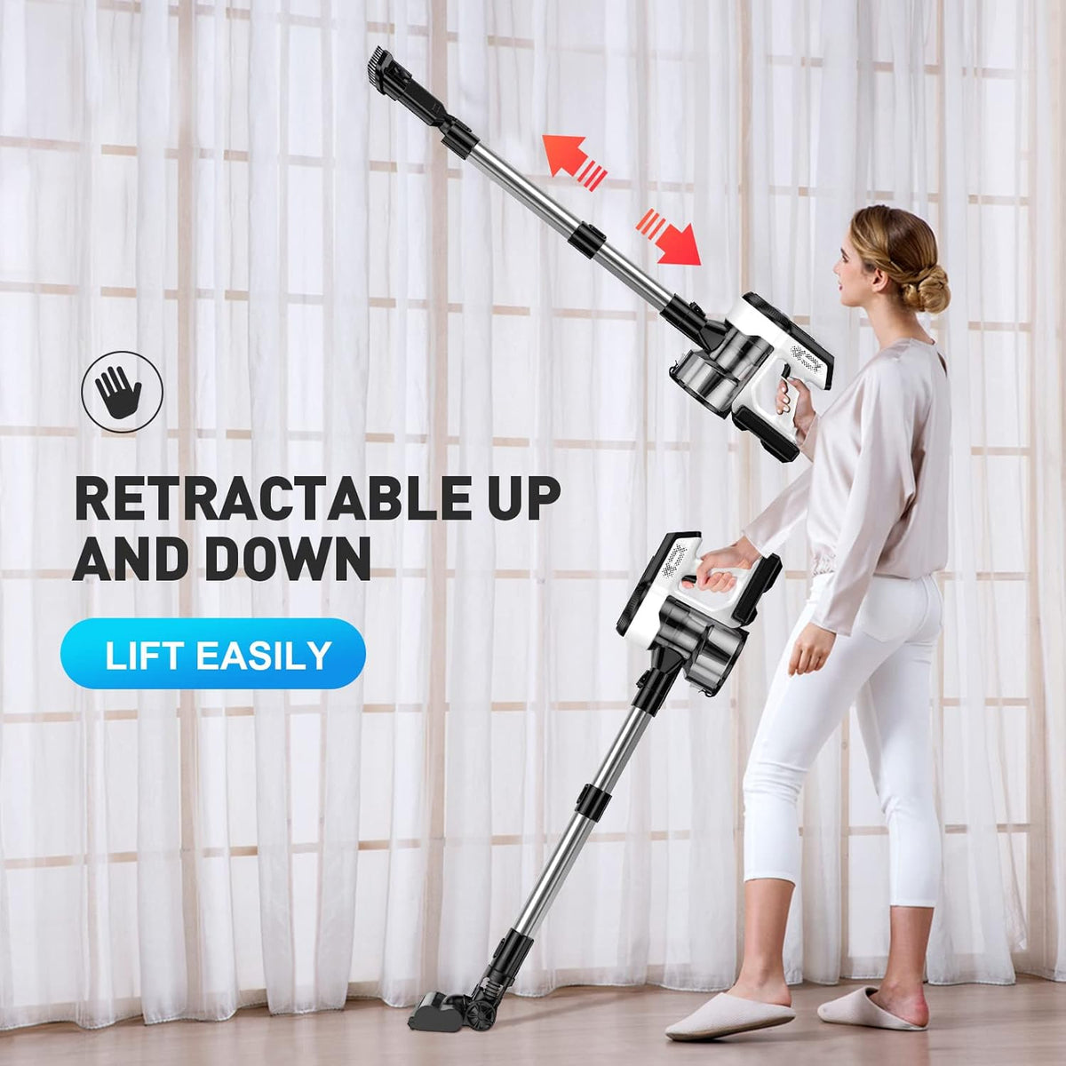 Cordless Vacuum Cleaner 26Kpa Lightweight Handheld Stick Vacuum with Electric Mop I440247