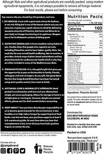 Unsalted Raw Pistachio Kernels 12 oz L17261