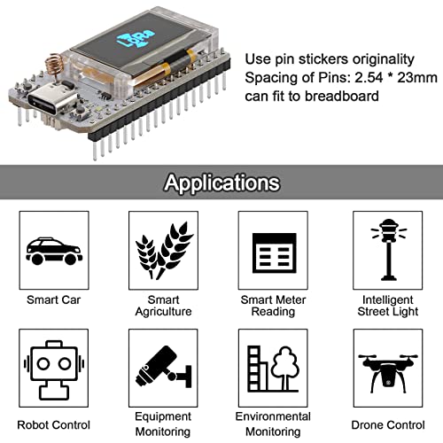 ESP32 LoRa Development Board with Protective Case and 915MHz Antenna, 0.96-inch OLED Display Type C Z604717