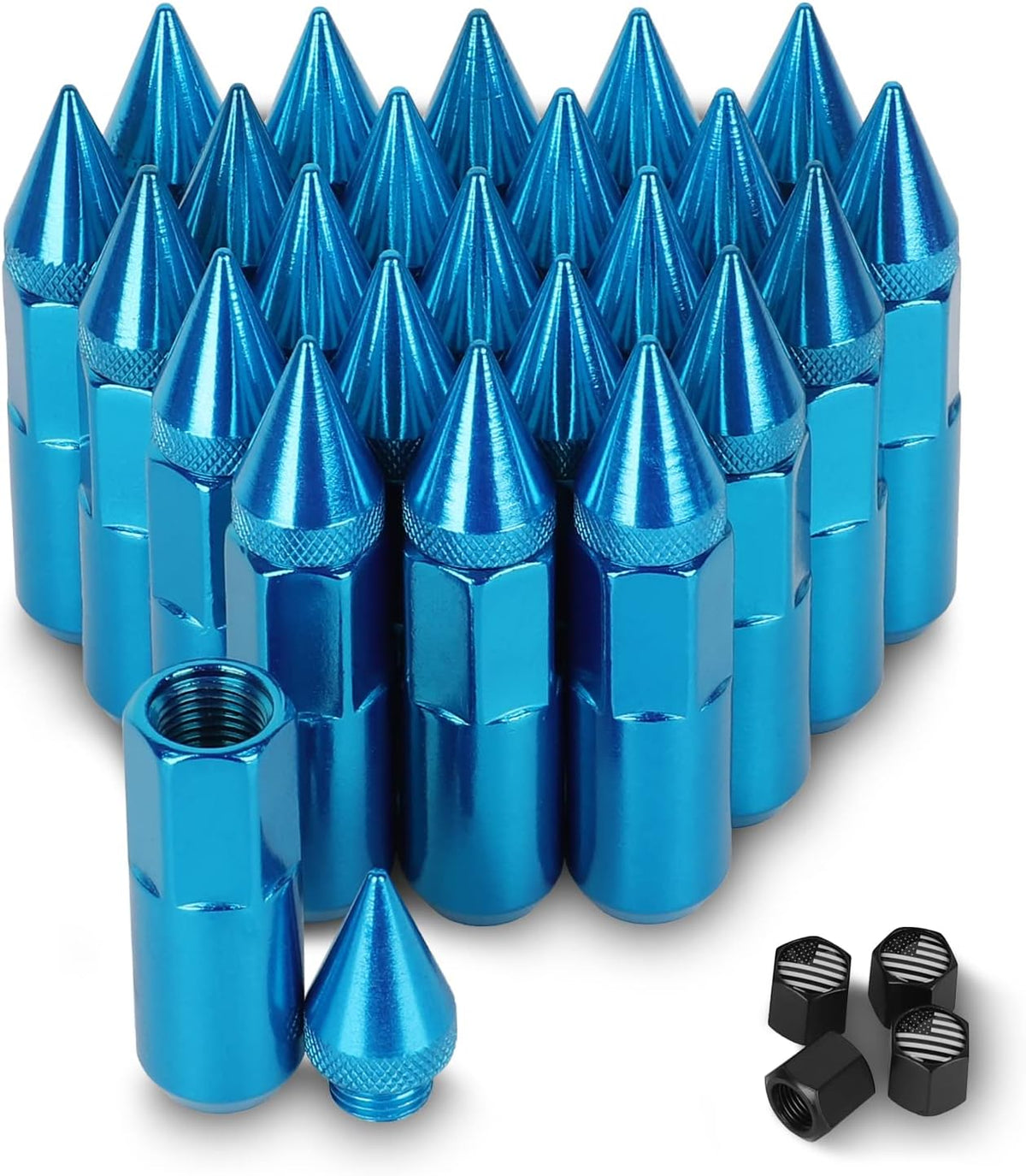 24 PCS Steel Spiked Lug Nuts (Neo Chrome) H7592