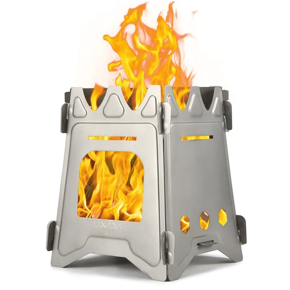Ultralight Titanium Folding Camp Cooking Stove with Tray Z2475