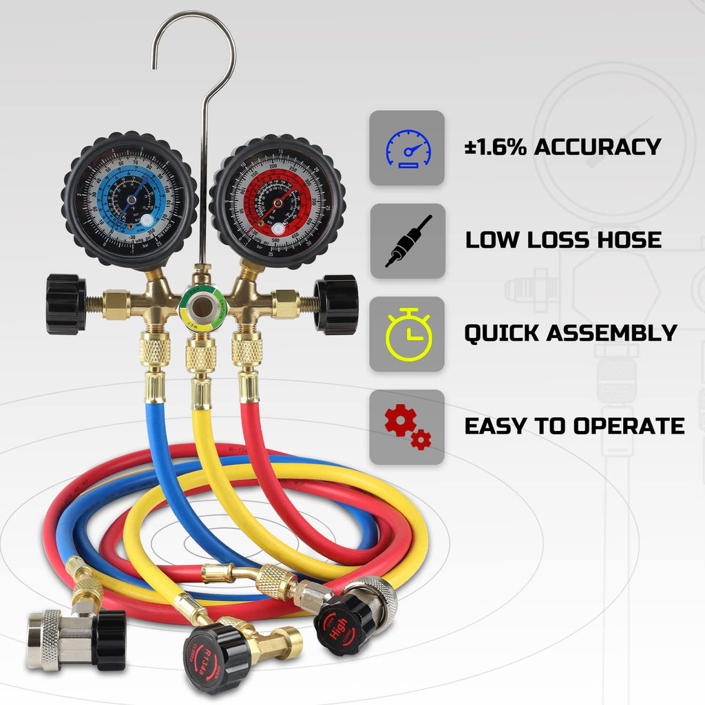 A/C Manifold Gauge Set for R134a R22 R12 R502 C32149