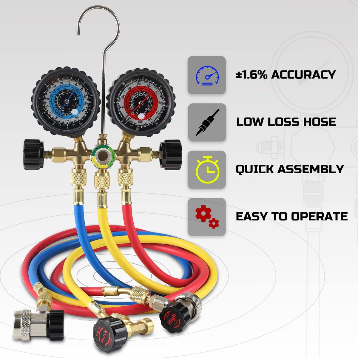 A/C Manifold Gauge Set for R134a R22 R12 R502 C32149
