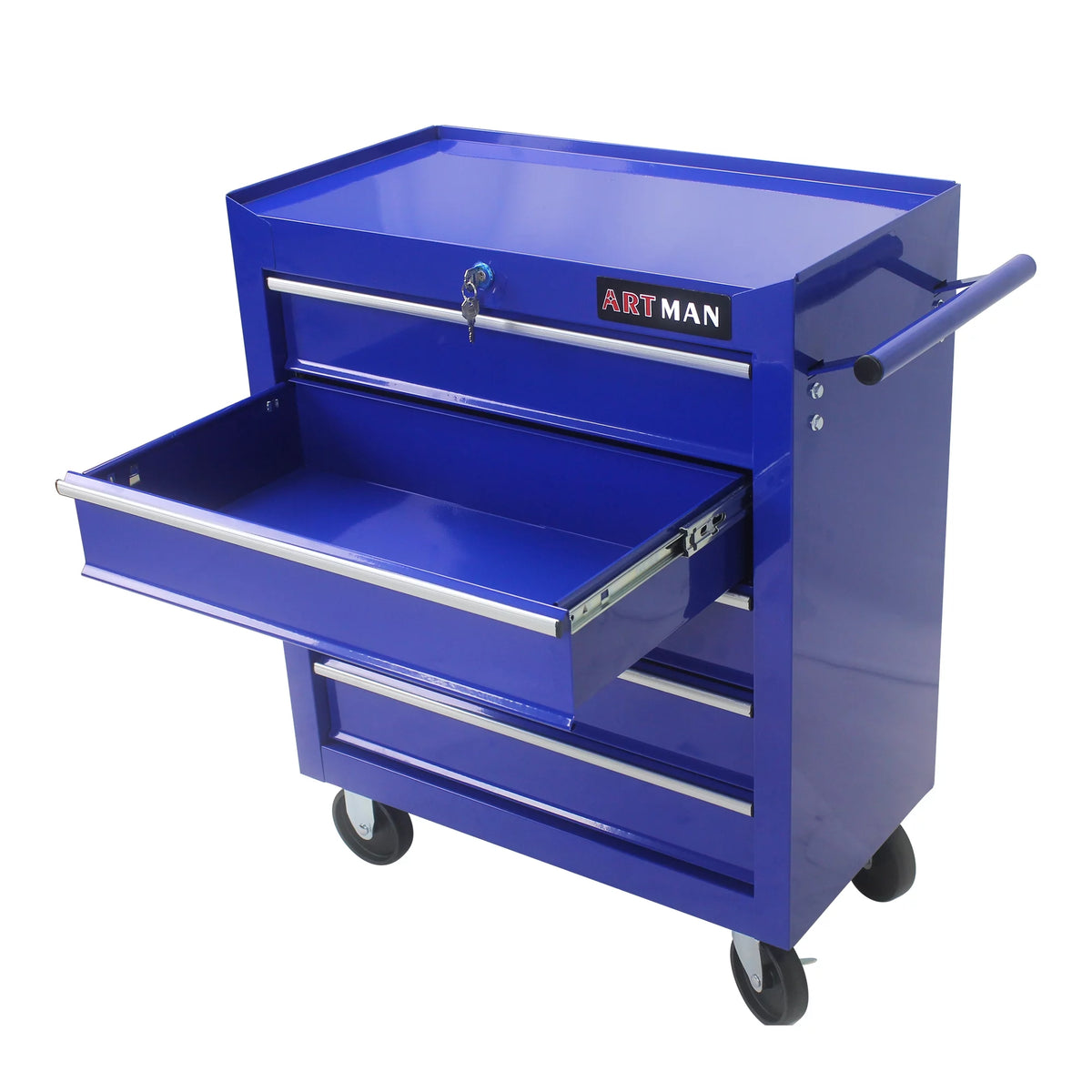 Blue 5 Drawers Rolling Tool Chest Cabinet with Wheels U731