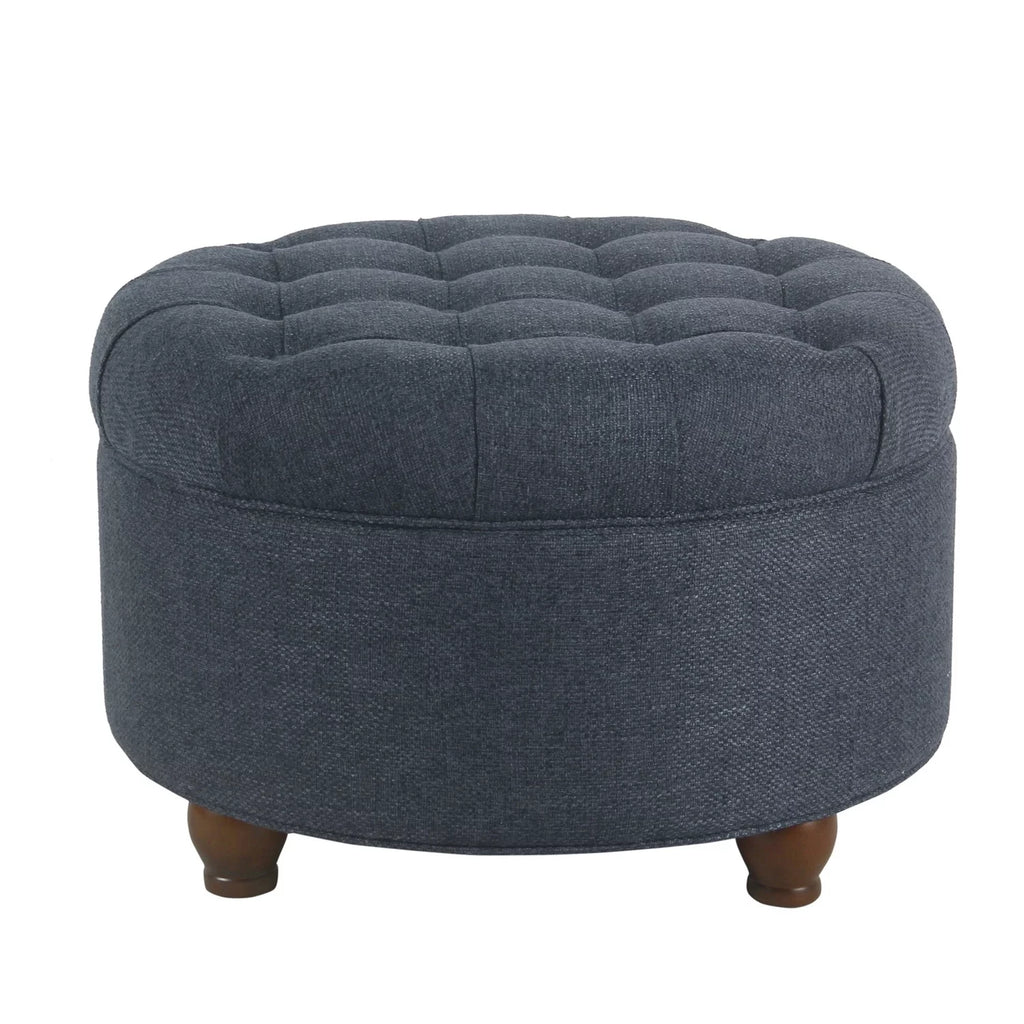 Fabric Upholstered Wooden Storage Ottoman V15244