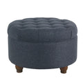 Fabric Upholstered Wooden Storage Ottoman V15244