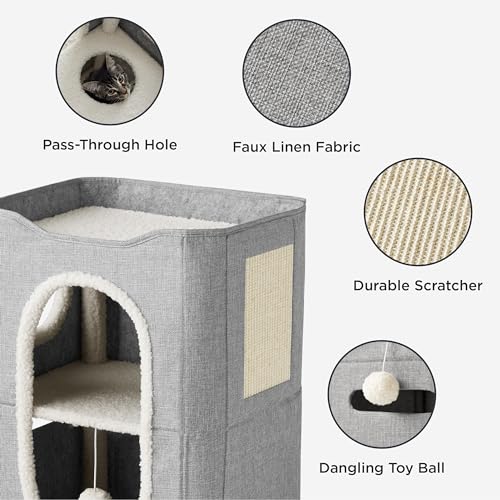 Foldable Cat Bed with Scratch Pad L548