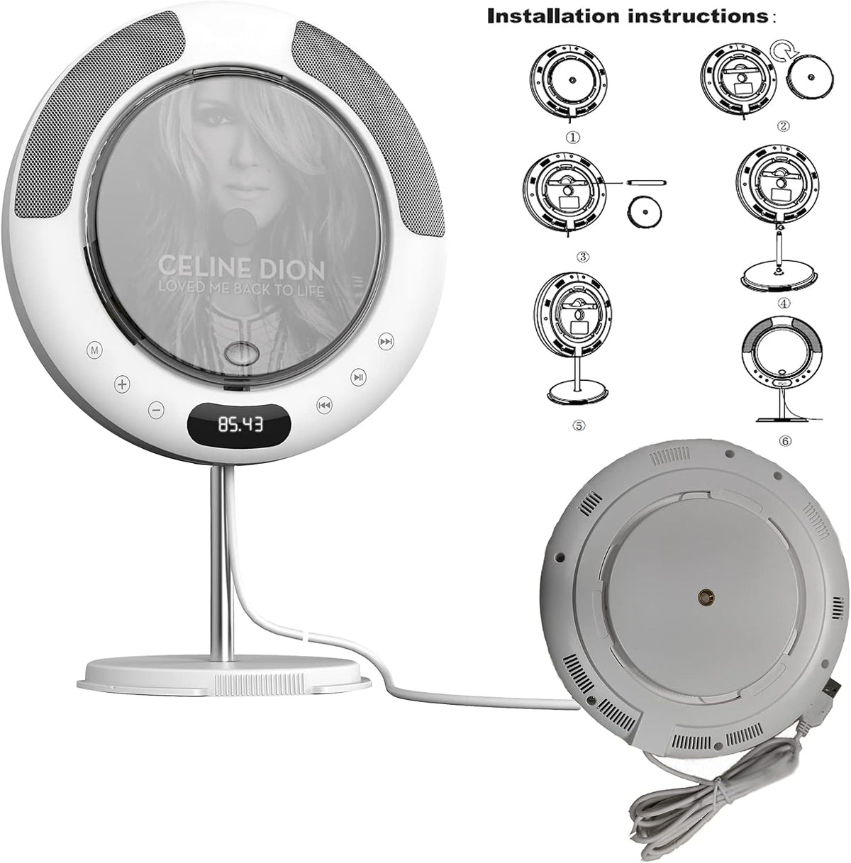 Portable CD Player with Bluetooth, FM Radio, Remote Control, Pack of 2 B6372
