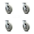 8 inch Thermoplastic Rubber Wheel Swivel Caster Set with Roller Bearings A76464