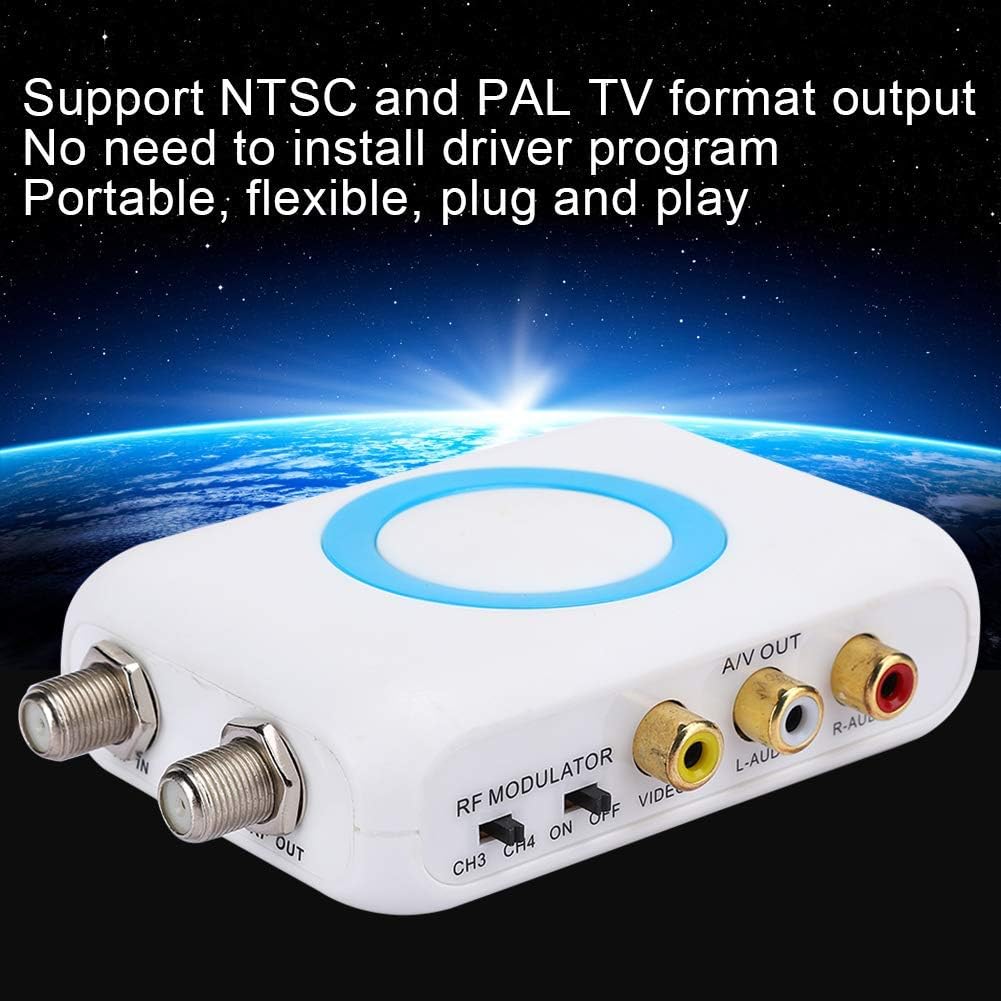 RCA to RF Modulator Composite A/V to Coax Converter PAL/NTSC Pack of 2 L380