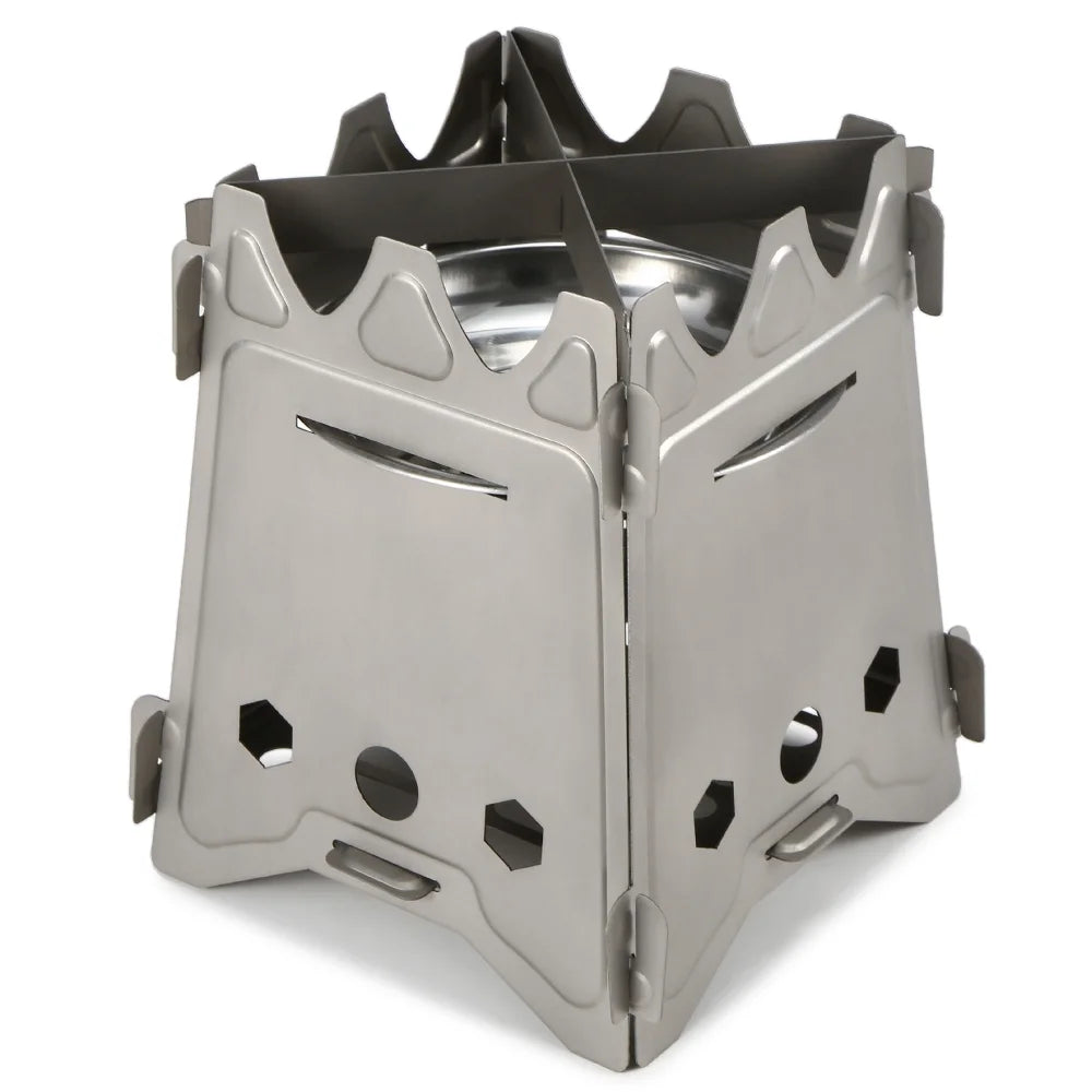 Ultralight Titanium Folding Camp Cooking Stove with Tray Z2475