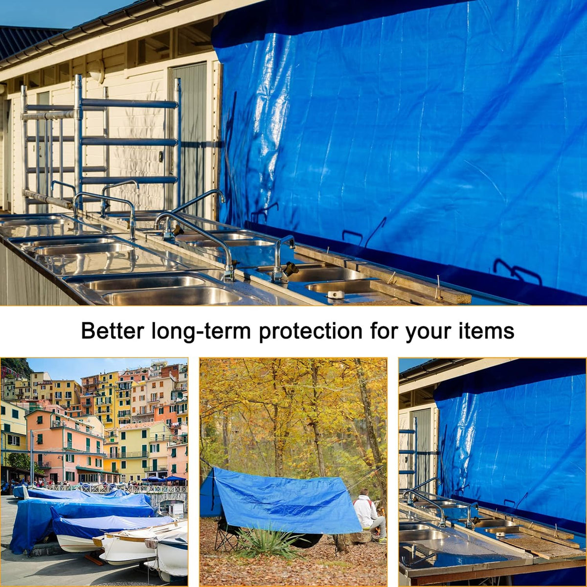 Blue 20x30 Heavy Duty Waterproof Tarpaulin with Metal Grommets D212