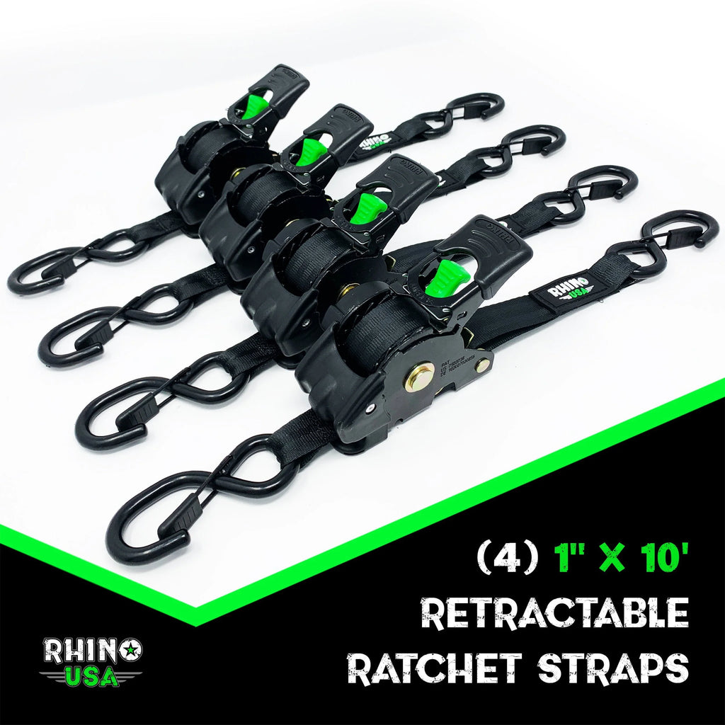 2 x 10' Retractable Ratchet Straps 2-Pack C5683