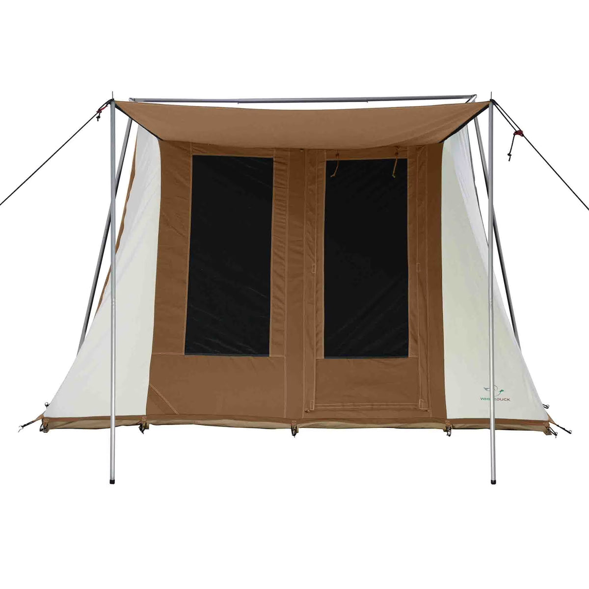 Brown Canvas Cabin Tent 10'x10' for 4 Person Waterproof Q19978