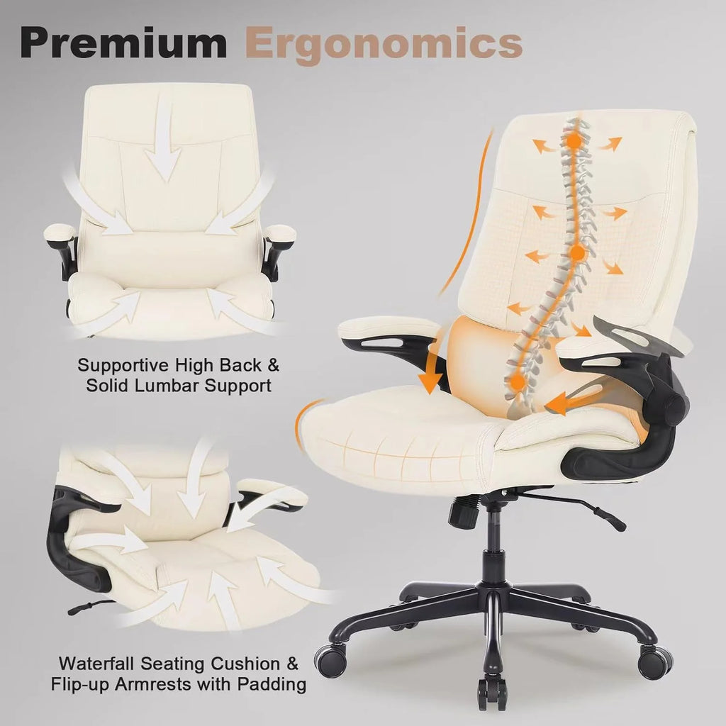 Black Big and Tall Ergonomic Office Chair with Lumbar Support K63452