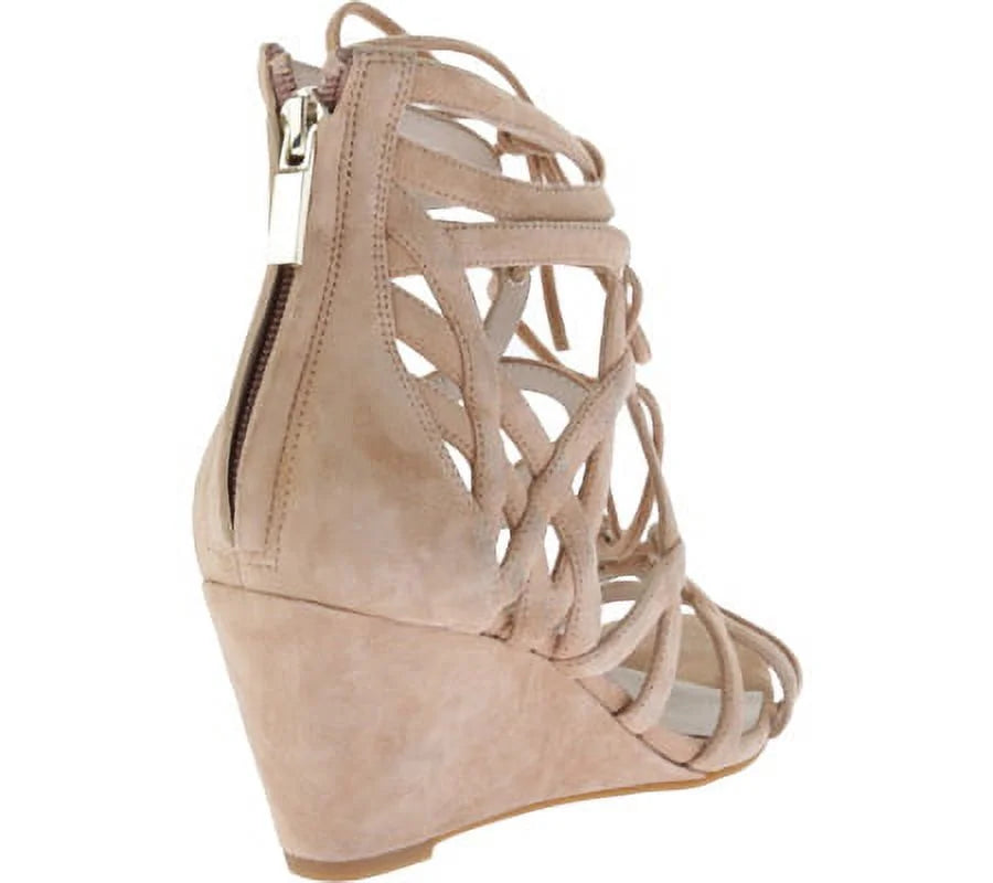 Blush Suede Wedge Gladiator Sandal K4883