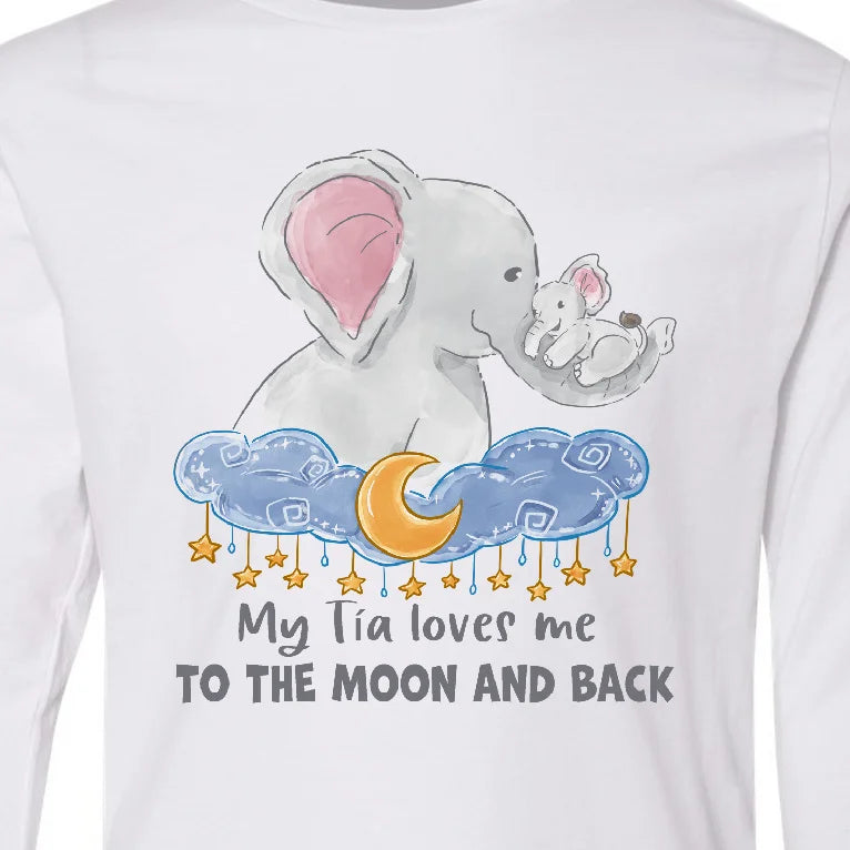 My Tia Loves me to the Moon and Back Elephant Family Long Sleeve Youth T-Shirt C5416