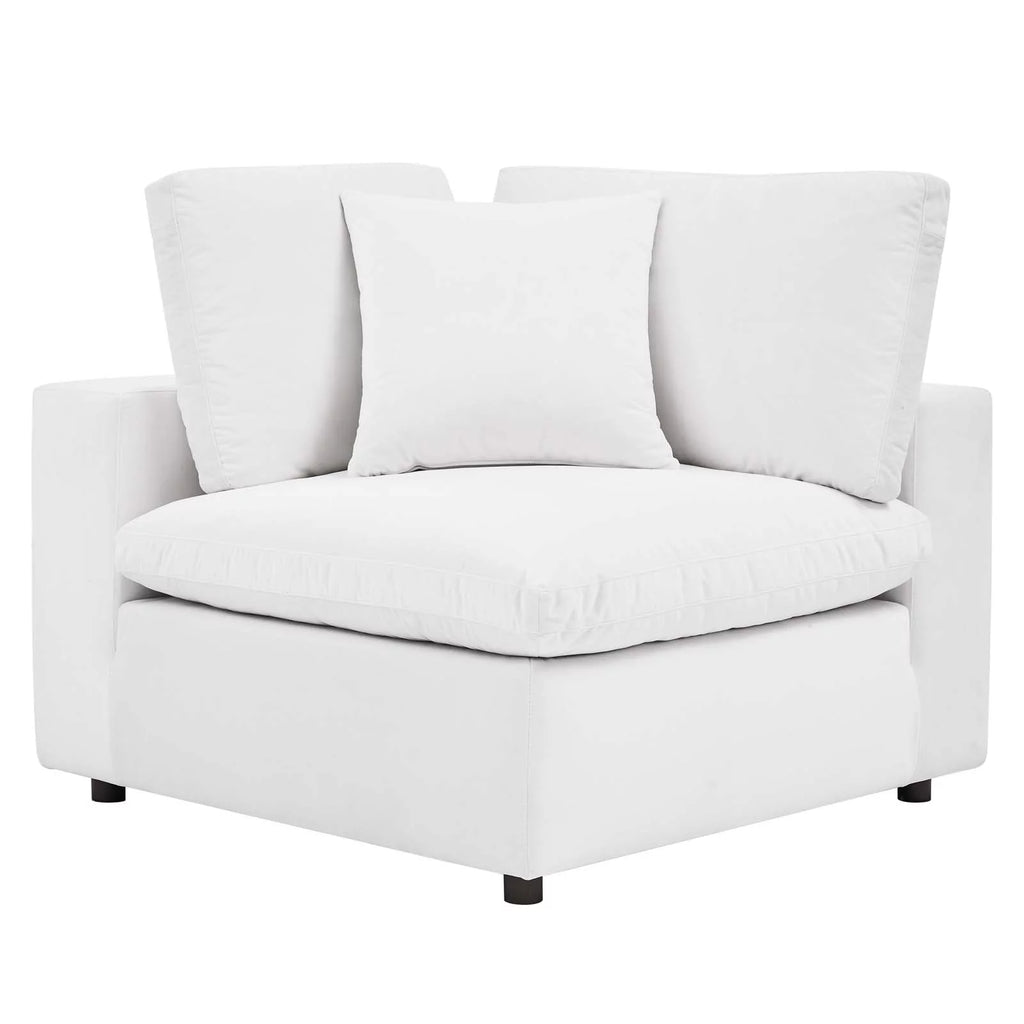 White Velvet Sectional Sofa Set I28990