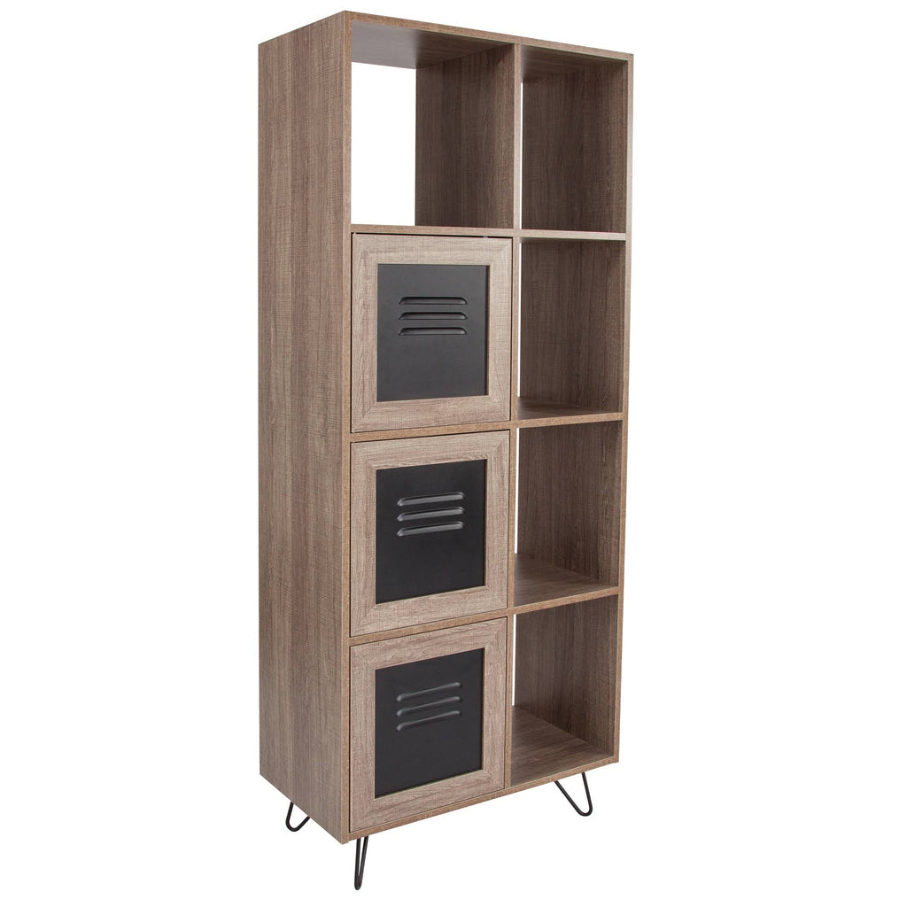 Brown and Black Cube Storage Organizer Bookcase R9658