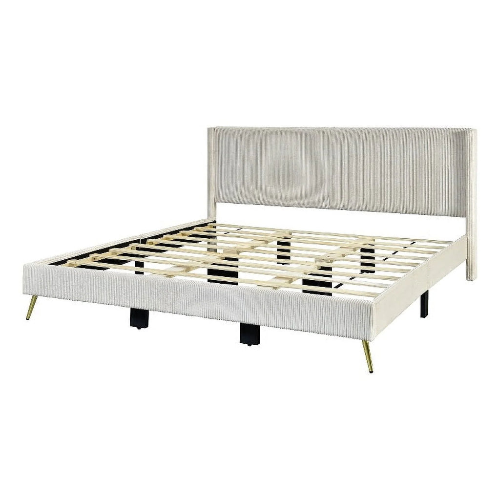 Solid Wood & Velvet King Size Bed G6497