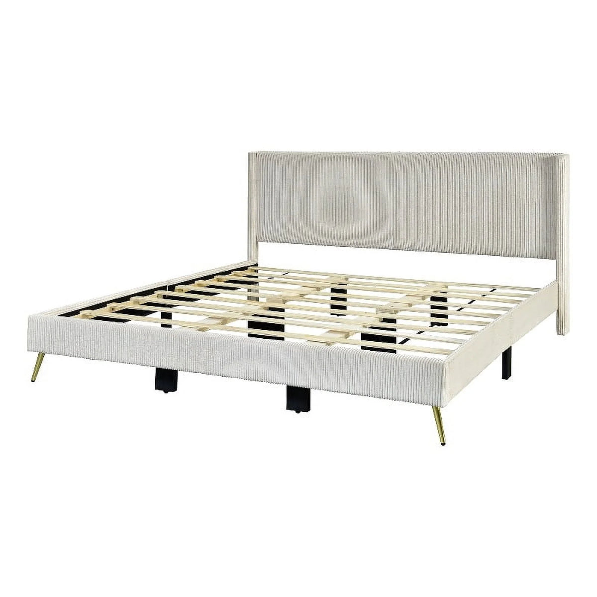 Solid Wood & Velvet King Size Bed G6497