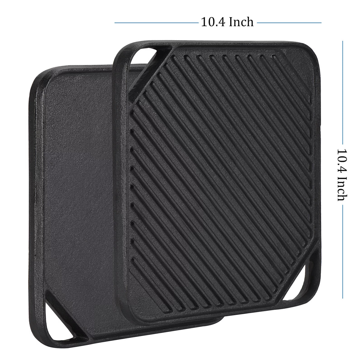 10.4" Square Pre-seasoned Cast Iron Reversible Grill Griddle B848