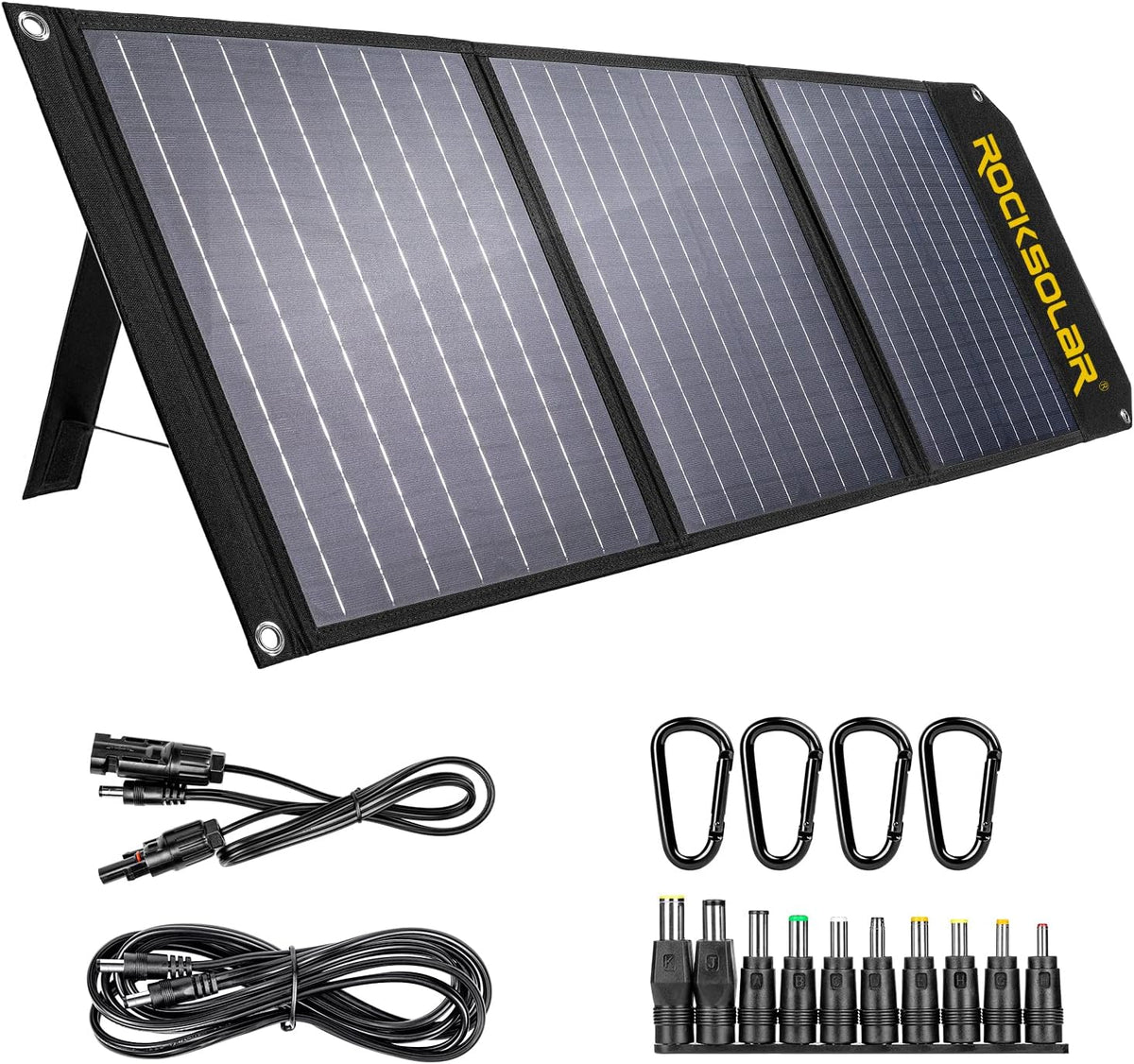 60 Watt Foldable Monocrystalline Solar Panel Kit with 12V DC/USB/USB C PD Outlets S7811