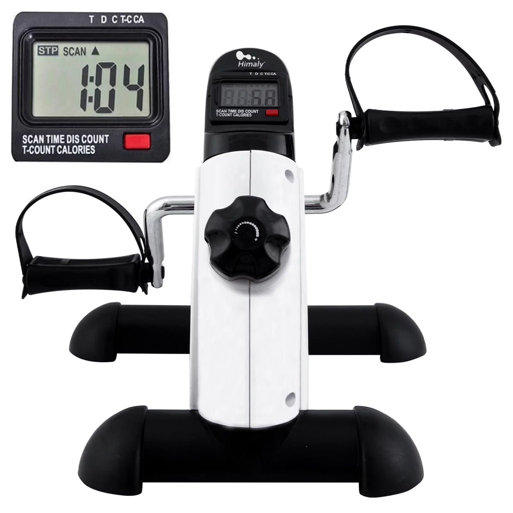 White Portable Mini Exercise Bike with LCD Screen O461657