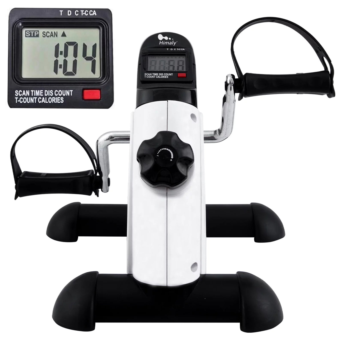 White Portable Mini Exercise Bike with LCD Screen O461657