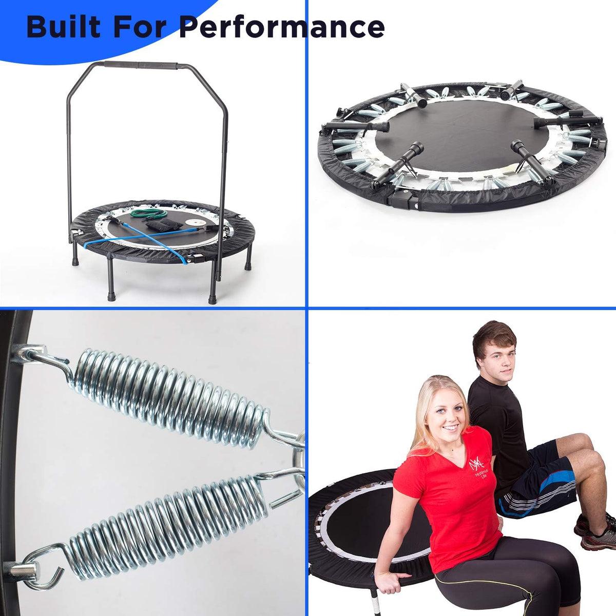 Folding Rebounder Mini Trampoline with Bar E6818