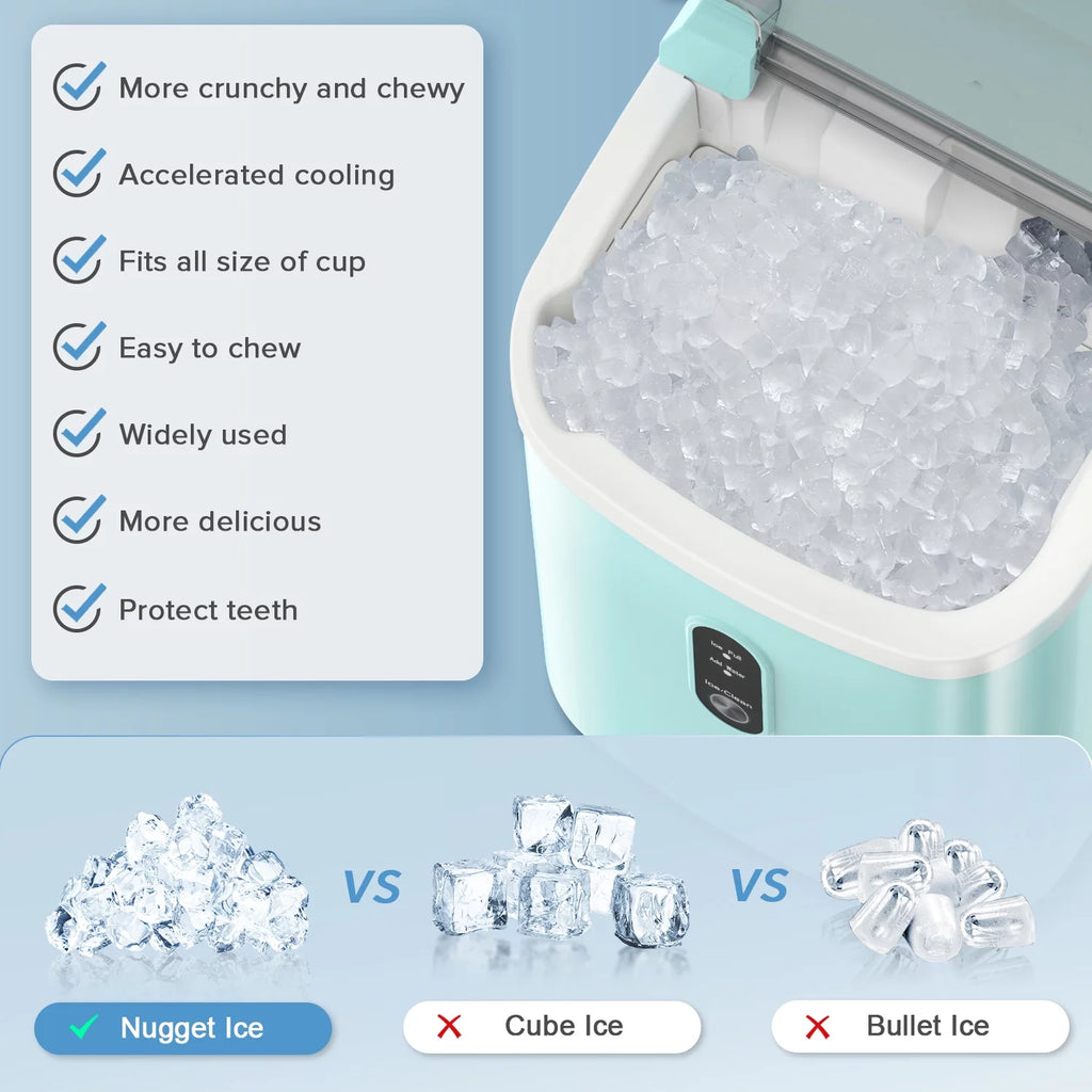 Portable Nugget Ice Maker with Self-Cleaning Function R810