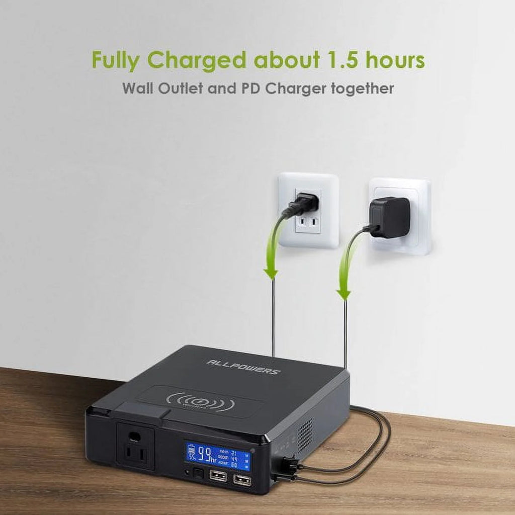 200W 154Wh Portable Power Station with 100W Foldable Solar Panel R971862