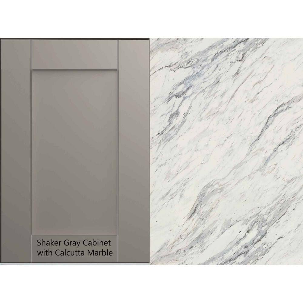 8 ft. Laminate Countertop Kit in Calcutta Marble with Valencia Edge X618