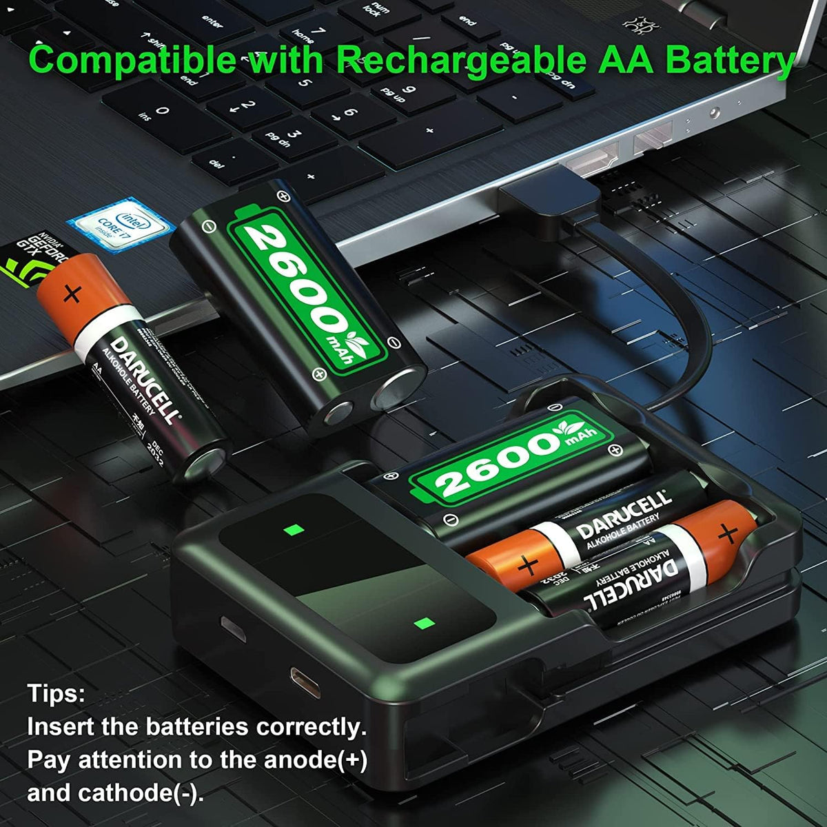 2x2600mAh Controller Battery Pack with Charger Station for Xbox E8948