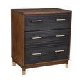 Two Tone 3 Drawer Small Chest, Dark Walnut & Black I801540