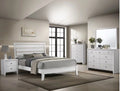 White Full Size Wood Panel Bed Set W14481