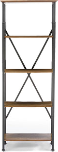 Brown Wood and Metal Bookcase G9686