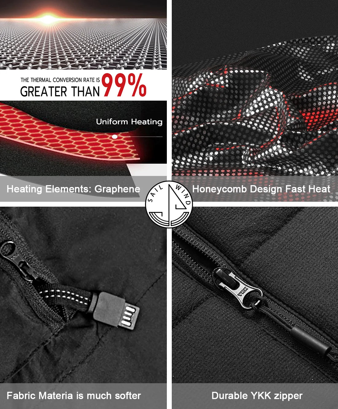 Lightweight Heated Vest with Removable Hood N843