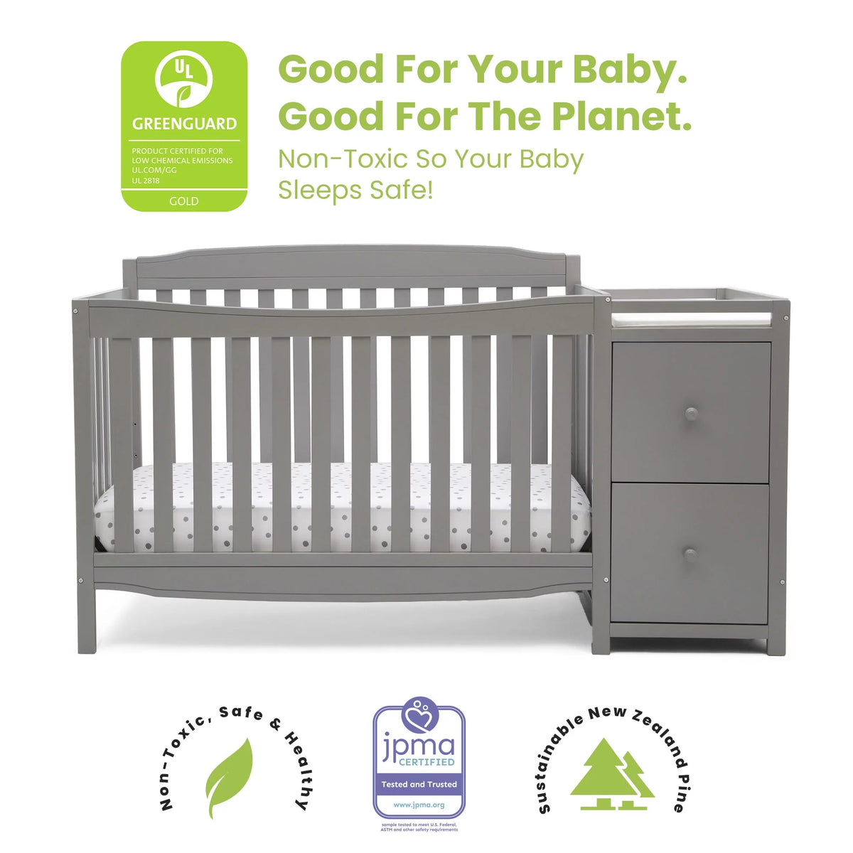 Gray Convertible Crib and Changer R990558