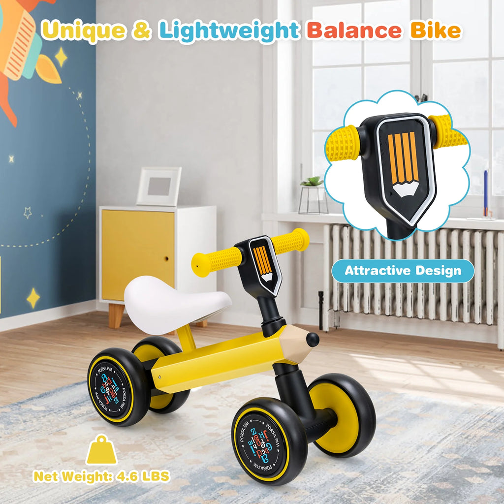 Baby Balance Bike No Pedal Yellow P98608