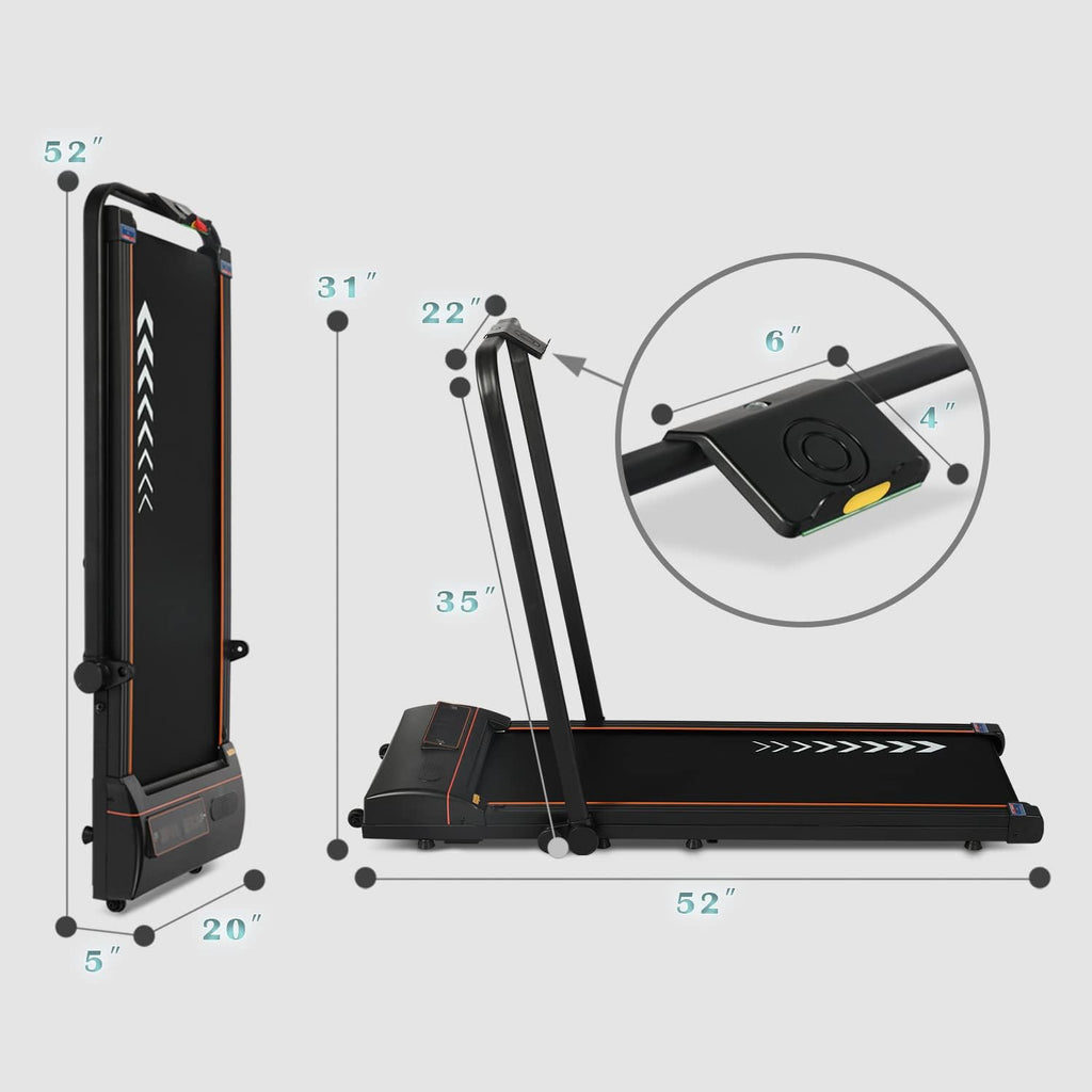2 in 1 Under Desk Folding Electric Treadmill with LED Display L1903