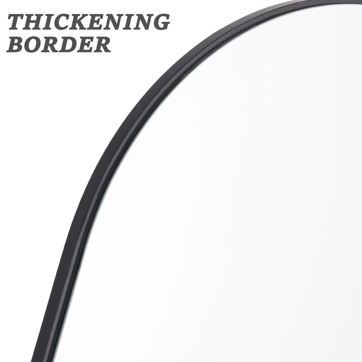 71"x31" Arched Full Length Floor Mirror with Stand Black Y1540