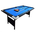 Portable Folding 6 ft. Pool Table, Blue Felt C786