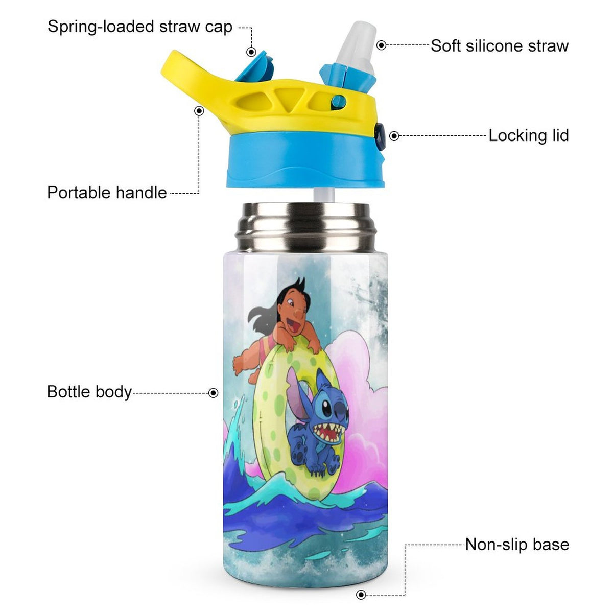 Stainless Steel Vacuum Insulated Water Bottle With Straw B29072