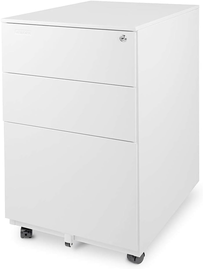White 3 Drawer Metal File Cabinet with Lock O317