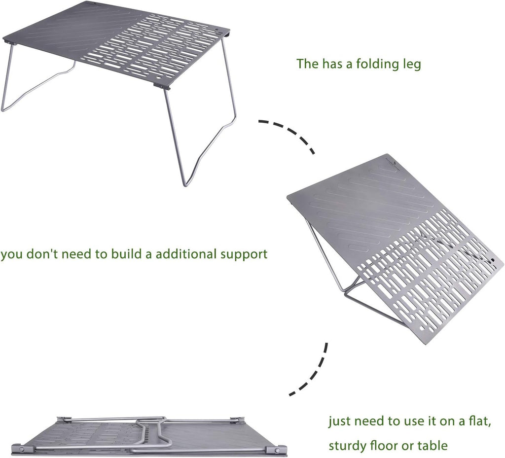 Titanium Folding Campfire Grill with Legs S131