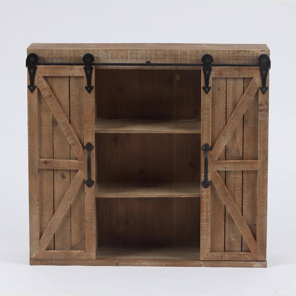 Brown 29.9-in L x 7.9-in D Wood Wall Cabinet F96375