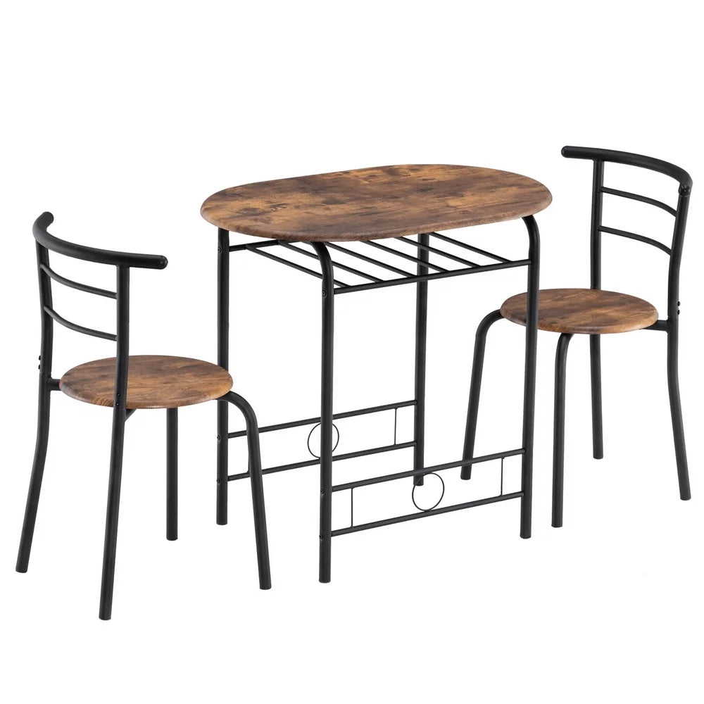 3-Piece Dining Table Set with Metal Frame B8415