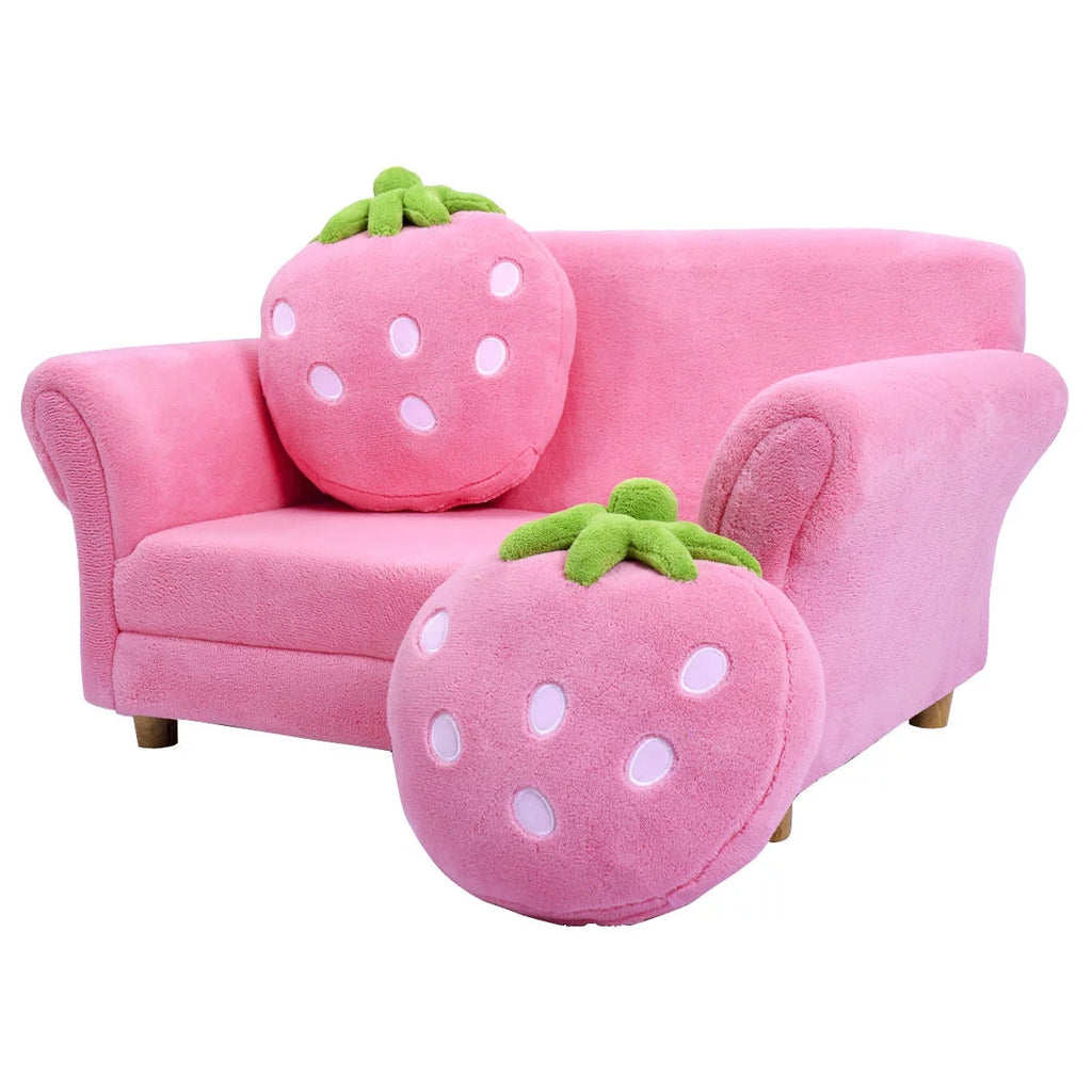 Kids Sofa Armrest Chair with 2 Pillow Pink G69684